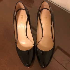 Black Prada Patent Pumps